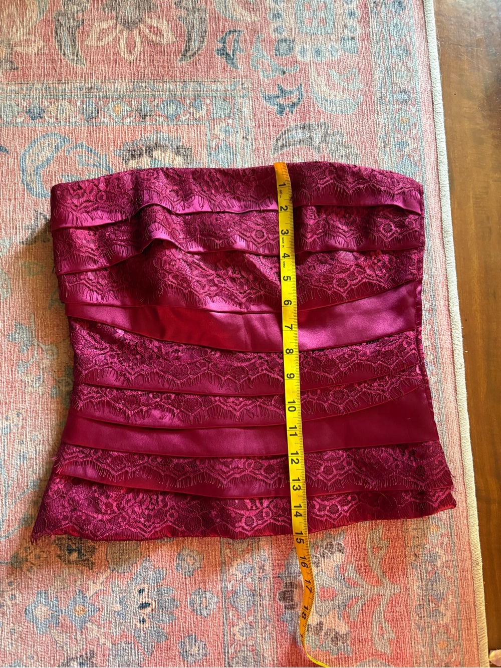 Silk and Lace Corset top with boning - Picture 7 of 13